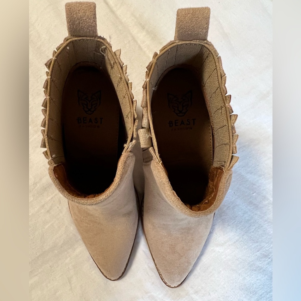 Beast fashion taupe suede ankle boots - Picture 4 of 9